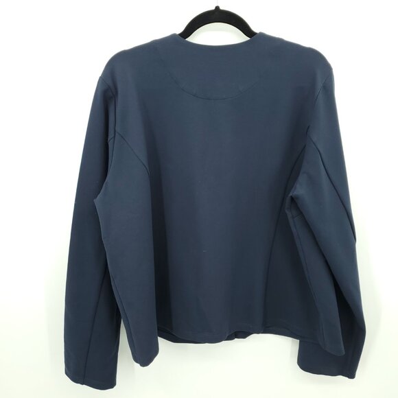 Betabrand Collarless Ponte Button Front Blazer/Jacket XL Navy Blue - Picture 4 of 16